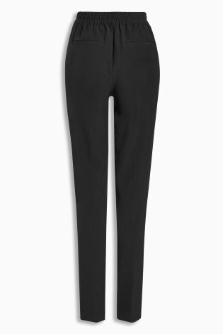 Black Tapered Workwear Trousers